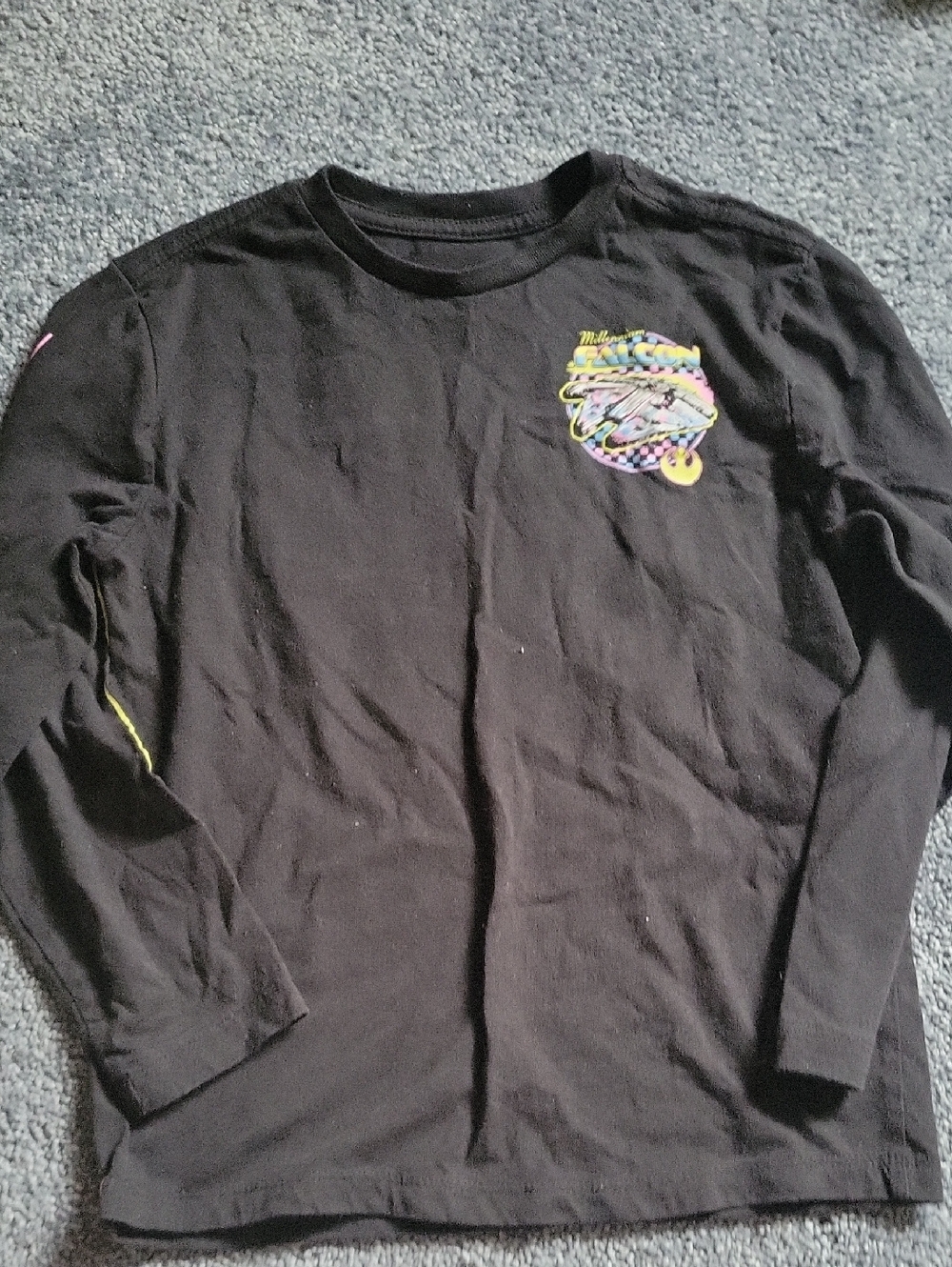 Kids Black Long-Sleeve Graphic Tee